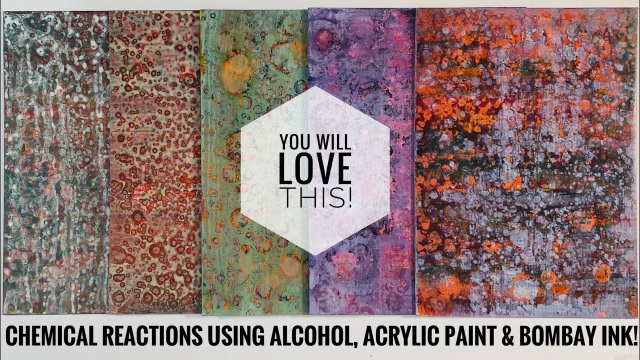 Alcohol & Acrylic Paint Layering Tutorial - A Month Of Fun Mixed Media Experiments!