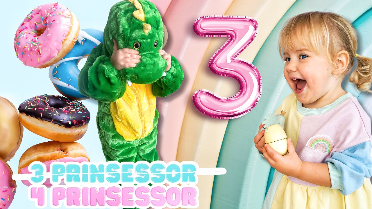 TILLY FYLLER 3 ÅR!🎈Kaos i matbutiken och från besök av bollibompadraken?🍉🍩🦖? 3prinsessor VLOGG💕