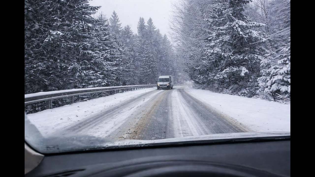 Driving Through Snowy Carpathians | Road to Bukovel
