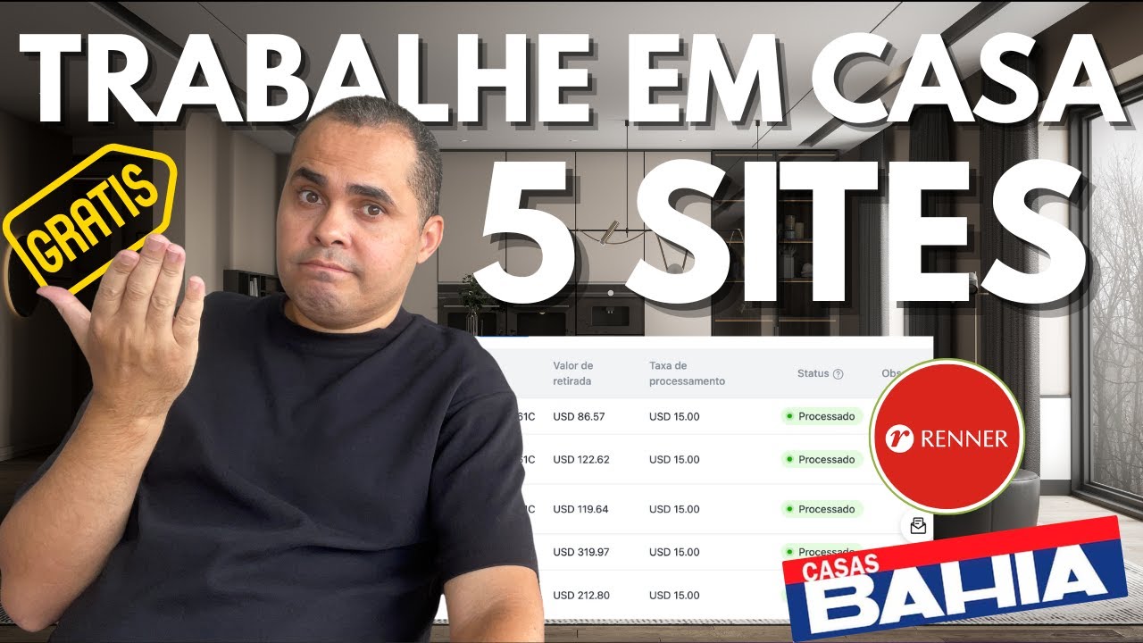 (ganhei+R$ 4.694,72) Sites para trabalhar em casa nas horas vagas sem aparecer nem investir dinheiro