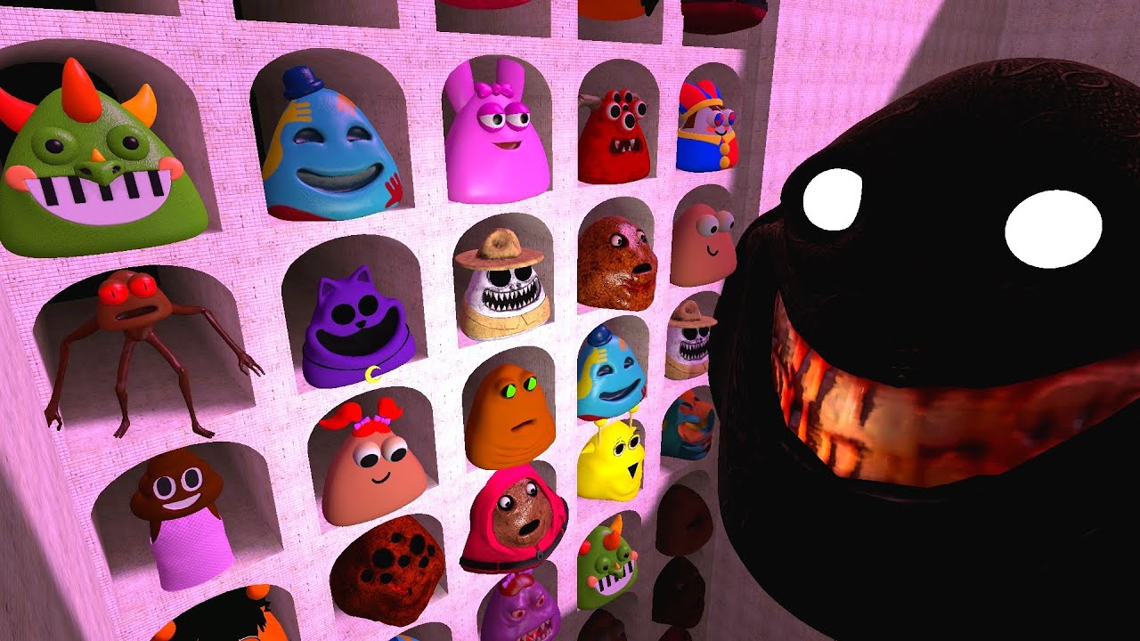 🔮 ABYSS POOL SPARTAN KICKING ALL NEW POU FROM BOU'S FAMILY and SPRUNKI POU in Garry's Mod!!!!