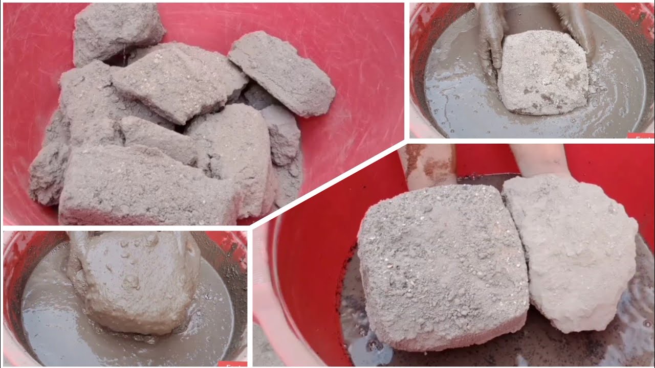 Super soft fine Sand cement crumble dry and water 💦💦💦💯 satisfying sound asmr