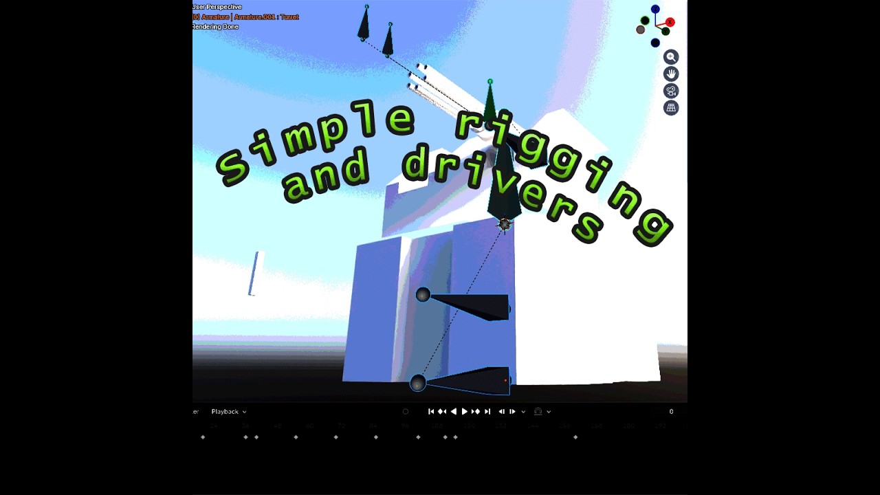 Simple mechanical rigging and drivers_ Turret Example