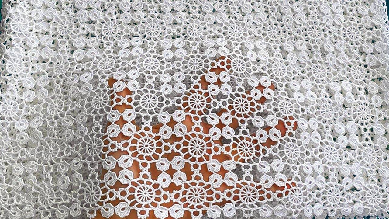 How to Crochet Pattern With Join Crochet Motif Tutorial 🧶 Crochet Blanket, Crochet Tablecloth, Bag