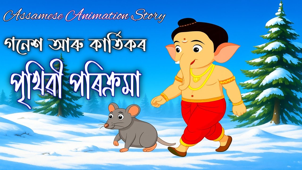 Assamese Story | গনেশ আৰু কাৰ্তিকৰ কাহিনী | Assamese cartoon | Animation Story 