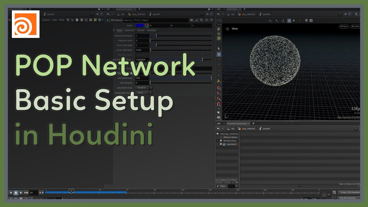 #102 POP Network - Basic Setup in Houdini