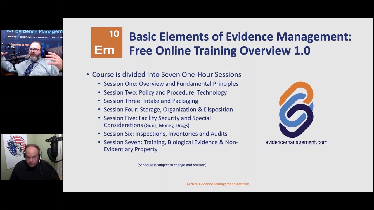 Free Online Evidence Management Training Module 1: Fundamental Principles of Evidence Management