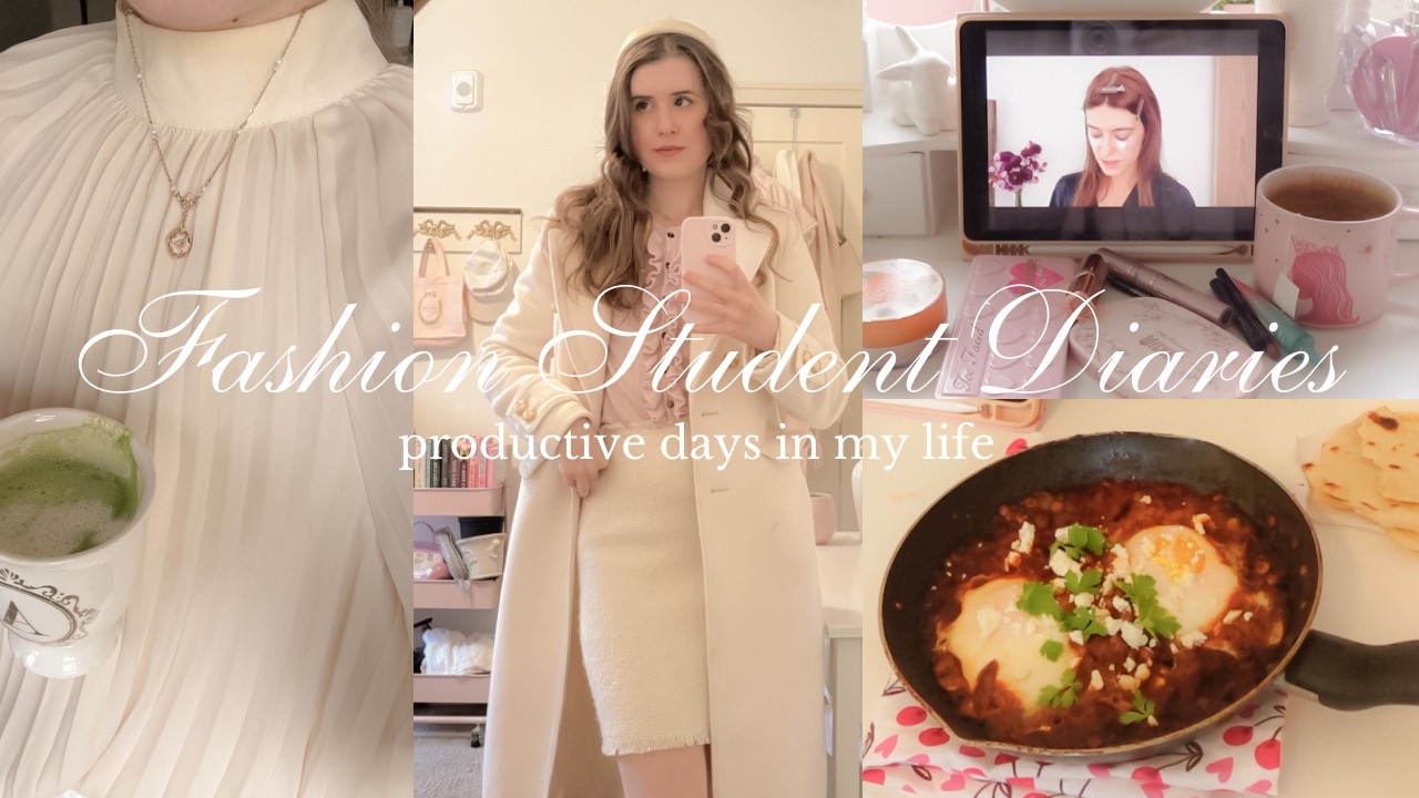 productive days in my life as a fashion student | baking sourdough, spring outfits, & daily routines