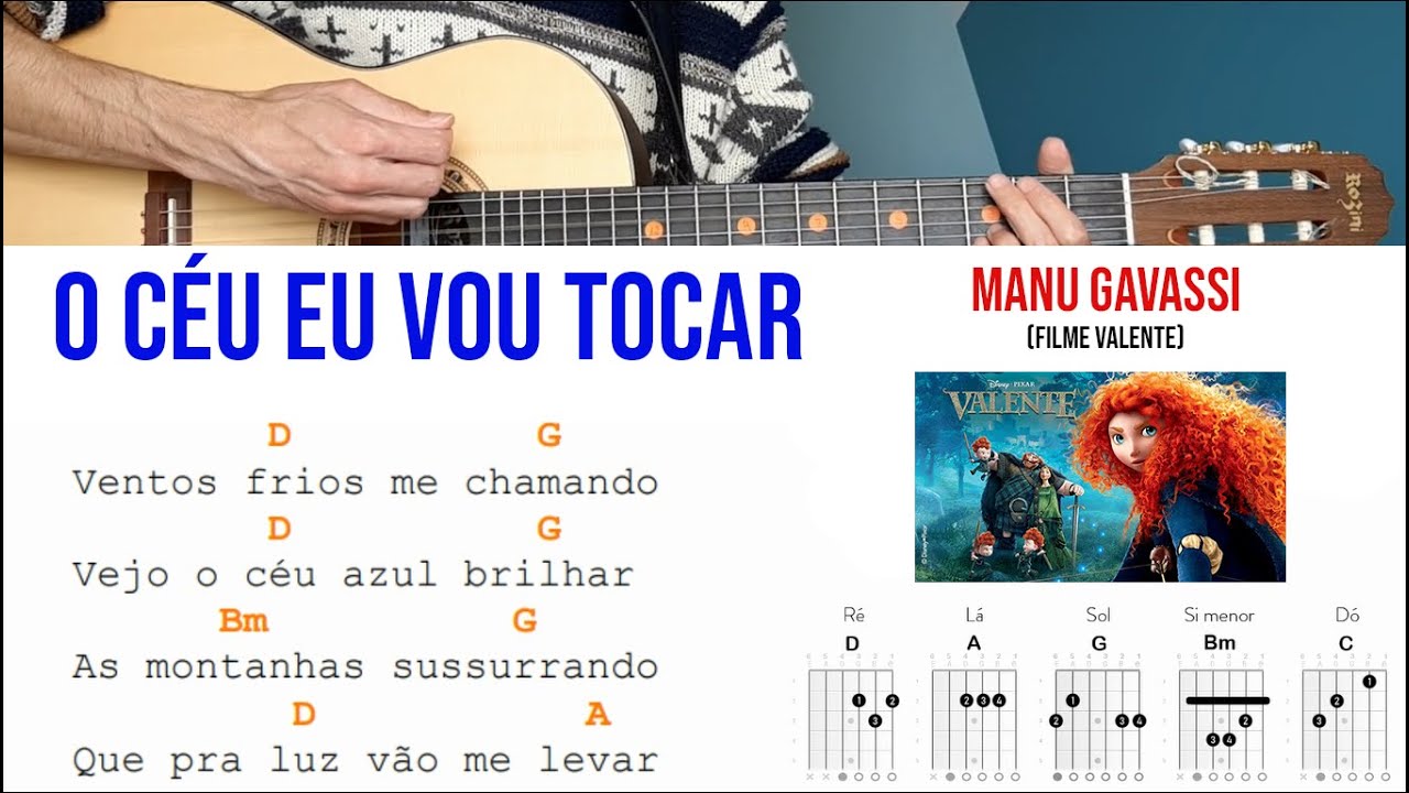 Violão - O CÉU EU VOU TOCAR (como tocar) MANU GAVASSI - filme Valente