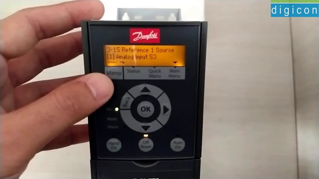 Configuring Danfoss VLT HVAC Basic FC-101 for Air handling unit (AHU) and FAN Application || digicon