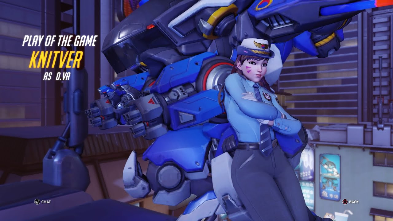 Overwatch - My D.Va Officer 4 Kills With Nano Spray