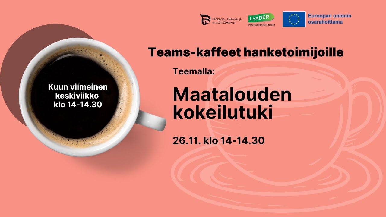 Matkailun kehittämishankkeet – Teams-kaffeet hanketoimijoille Etelä-Pohjanmaalla