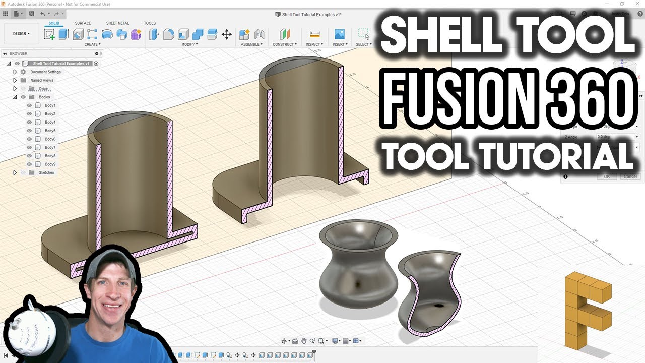 Учебное пособие по инструменту «Оболочка» в Fusion 360 — создание полых объектов с помощью инстру...