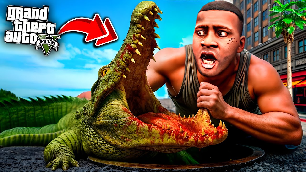 Franklin Hunting the Giant Crocodile in GTA 5