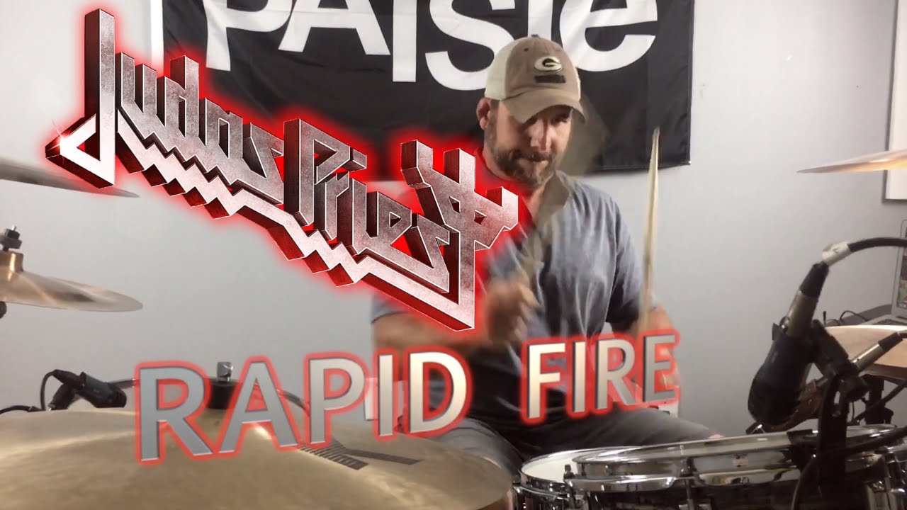 Judas Priest Rapid Fire Drum Cover (HQ Audio Drumless Backing Track)