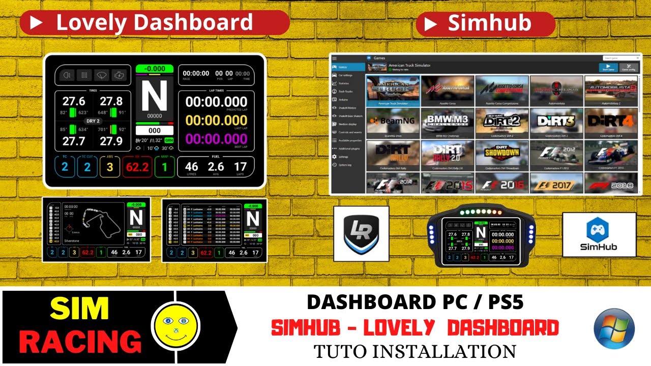 DASHBOARD SIMRACING SUR SMARTPHONE - TABLETTE (PC - PS5)