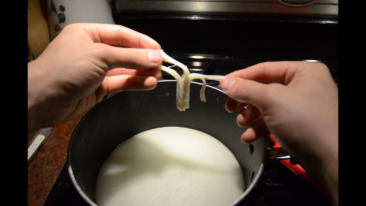 How to make homemade string cheese from mozarella - DIY guide 1080p