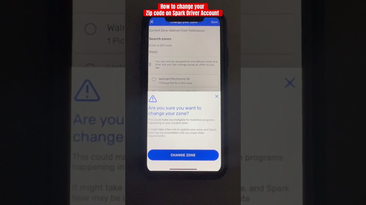 How to change zip code on Spark Account #spark #sparkdriver #waitlist #waitlisted #waitinglist#Spark