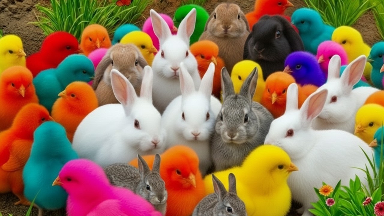 Ayam Lucu, ayam warna warni, ayam rainbow, kelinci lucu, bebek lucu, ikan koi, Hewan Lucu