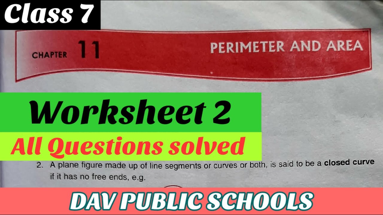 DAV class 7 maths chapter 11 worksheet 2
