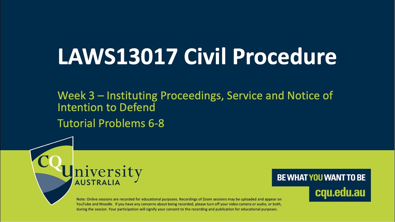 LAWS13017 3 Tutorial problems 6 8