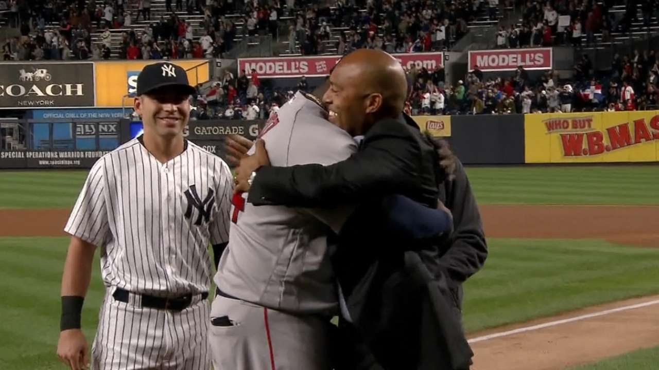 BOS@NYY: Rivera, Yankees pay tribute to Ortiz