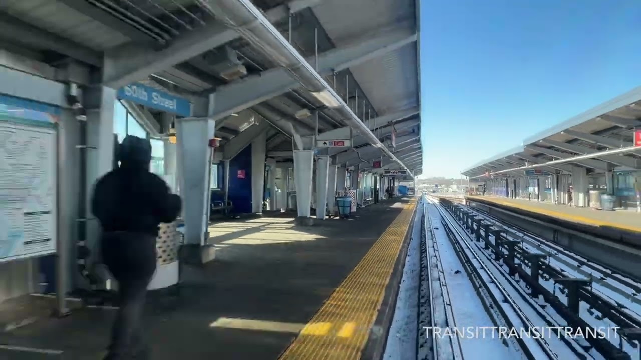 MArket Frankford line 69st to 49th Street reverse - elevated rail.  Snowstorm 2026.  Philly SEPTA 
