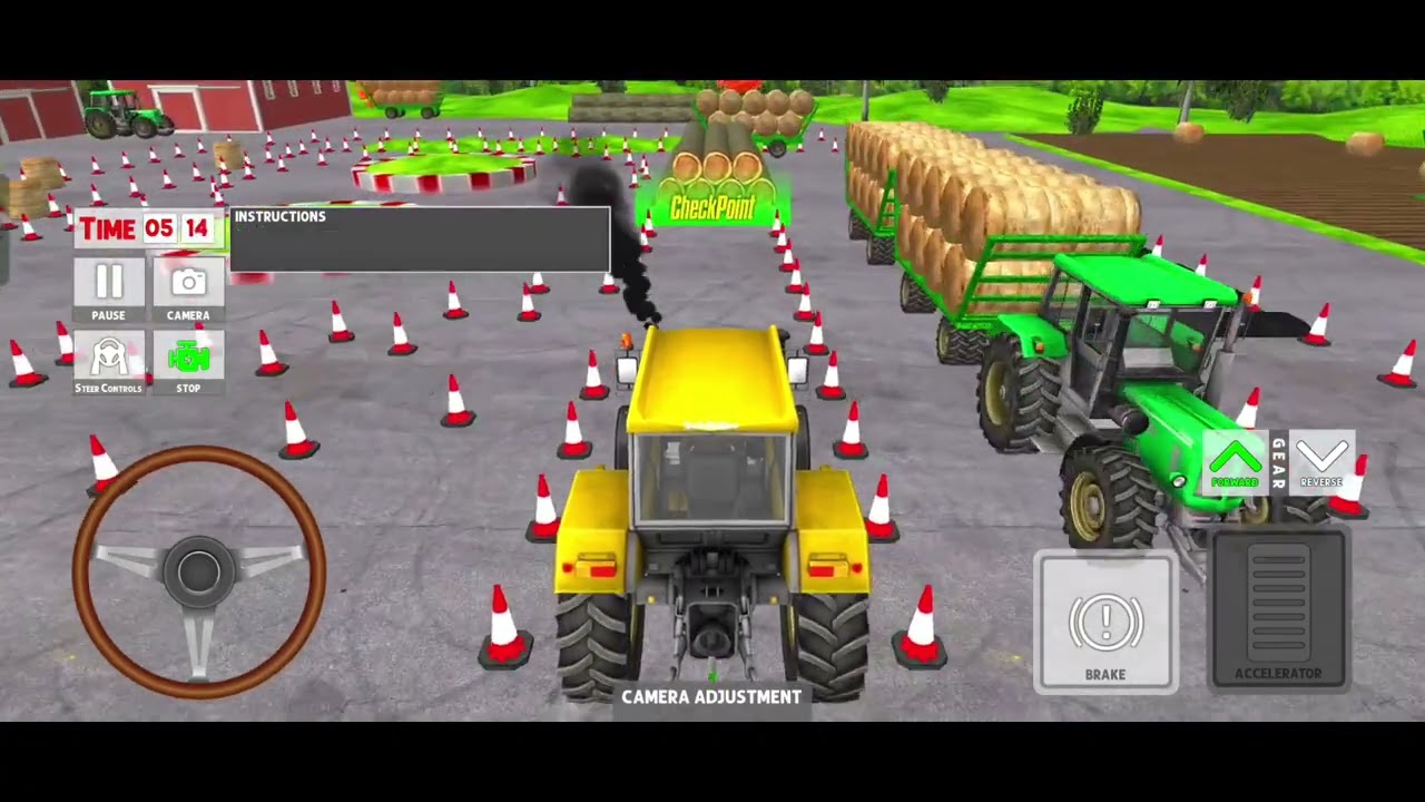 Real Tractor Simulator🚜 Tractor Advance Driving Training Mode (1-7 Test) (8-11 Licence) #gaming 