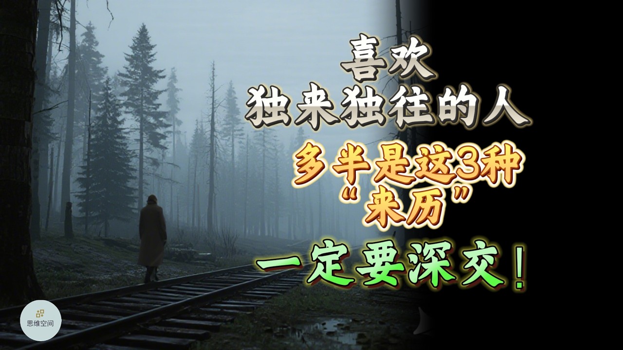 喜欢独来独往的人，多半是这三种“来历”，遇到了一定要深交！ |  思维空间 0505 |  2026