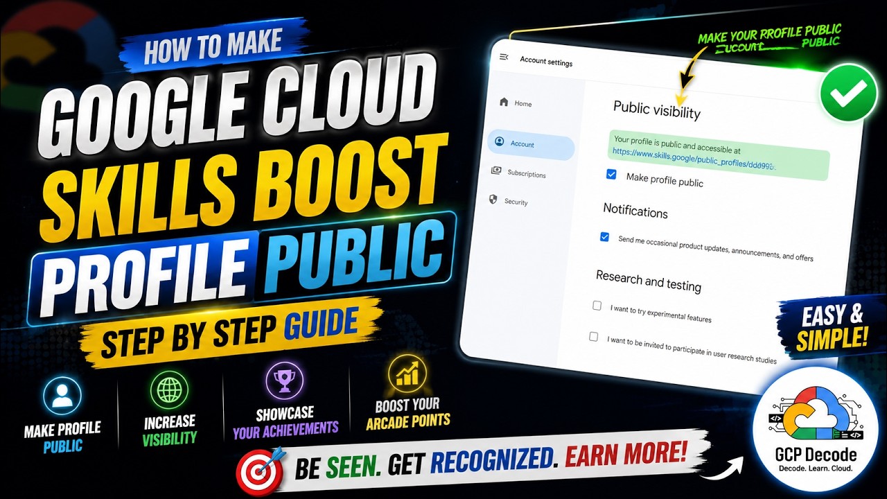 Как сделать профиль Google Cloud Skills Boost публичным | Пошаговое руководство