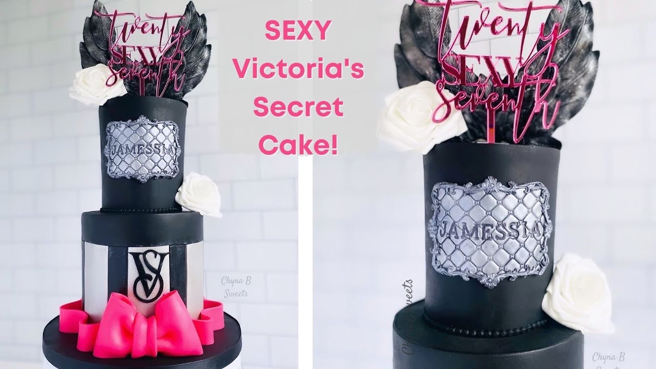 SEXY Victoria's Secret Angel Cake! I Black Birthday Cake I Chyna B Sweets