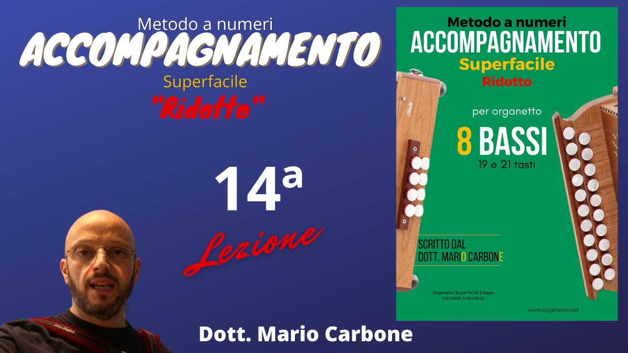 14a Lezione - ACCOMPAGNAMENTO SUPERFACILE - 8 BASSI - Ridotto - metodo a numeri