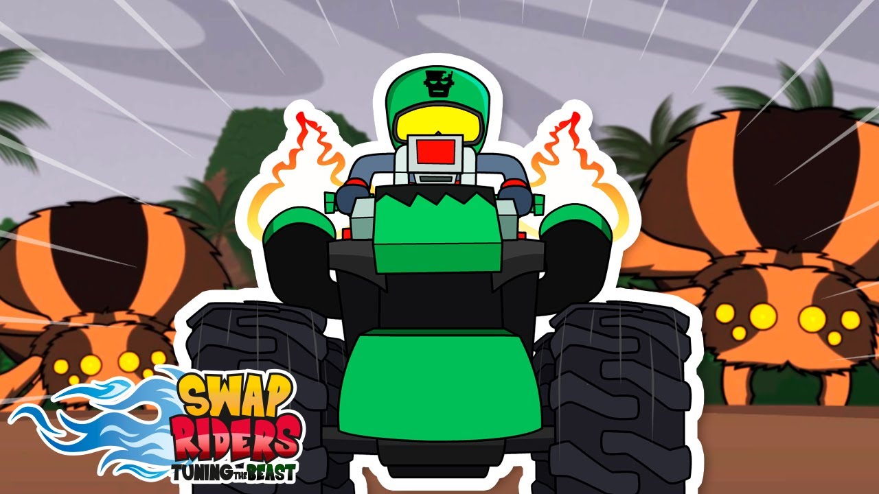 SWAP RIDERS🕸️ARA&Ntilde;AS GIGANTES Y R&Iacute;OS DE LAVA &iexcl;BESTIAL!🌋DIBUJOS ANIMADOS EN ESPA&Ntilde;OL