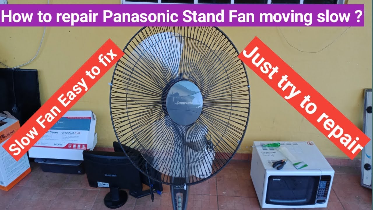 Как починить вентилятор на подставке Panasonic, который медленно вращается?