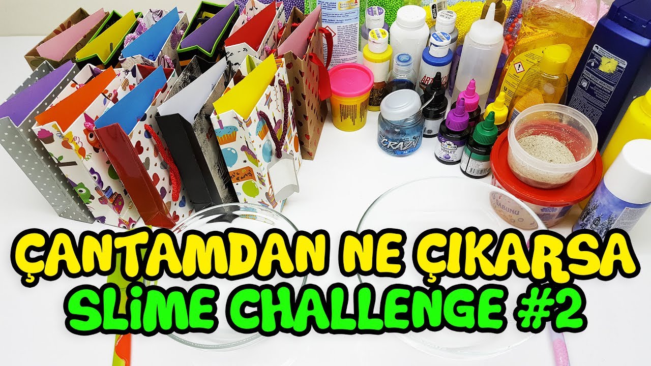 Çantamdan Ne Çıkarsa Slime Challenge #2 - Slime Yarışması - En Güzel Slime Kimin?
