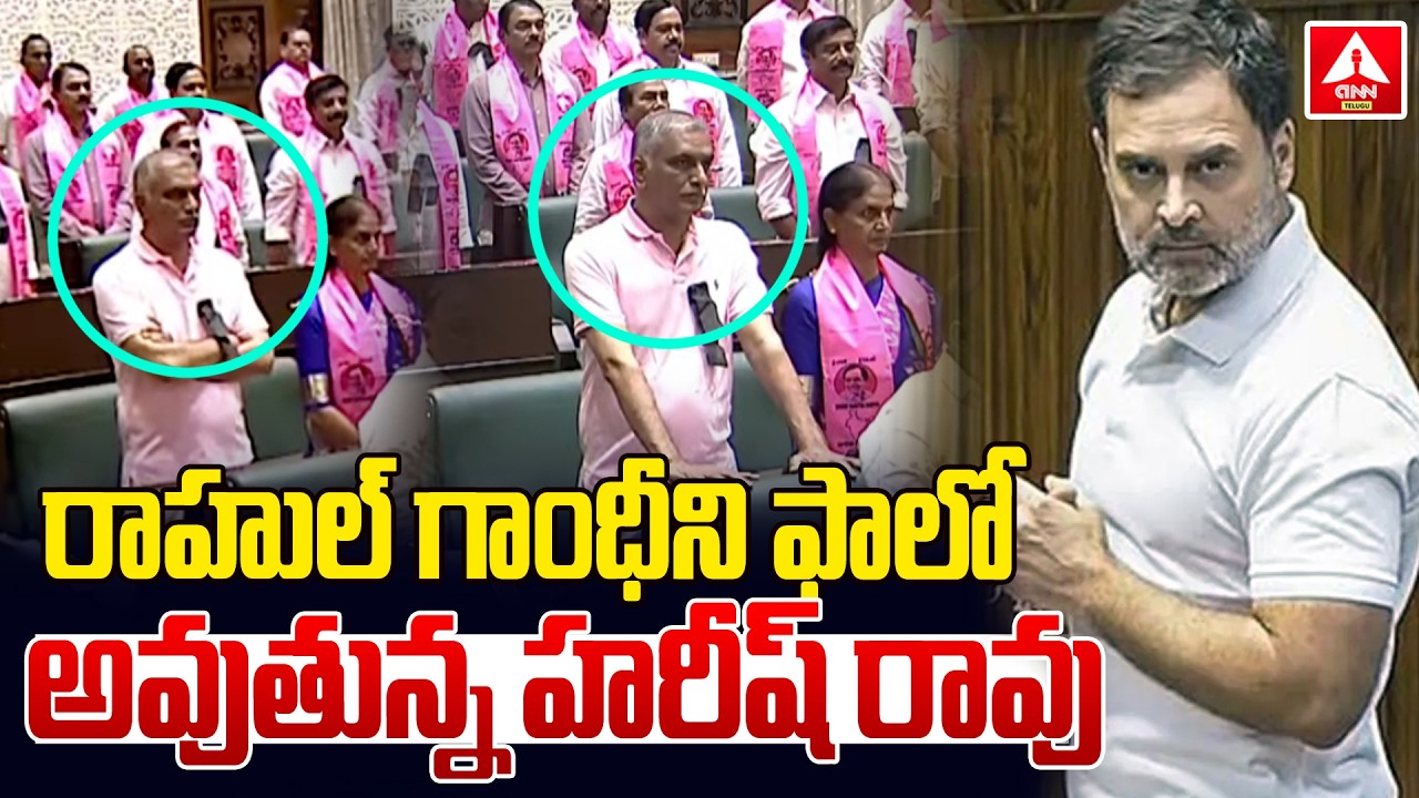 రాహుల్ గాంధీని ఫాలో అవుతున్న హరీష్ రావు | Harish Rao Follows Rahul Gandhi | Assembly | ANN Telugu