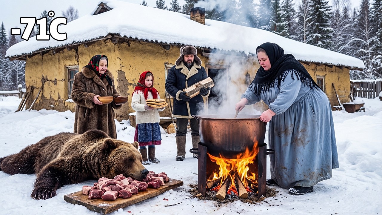 Preparing a Massive Brown Bear Stew in the Icy Siberian Taiga