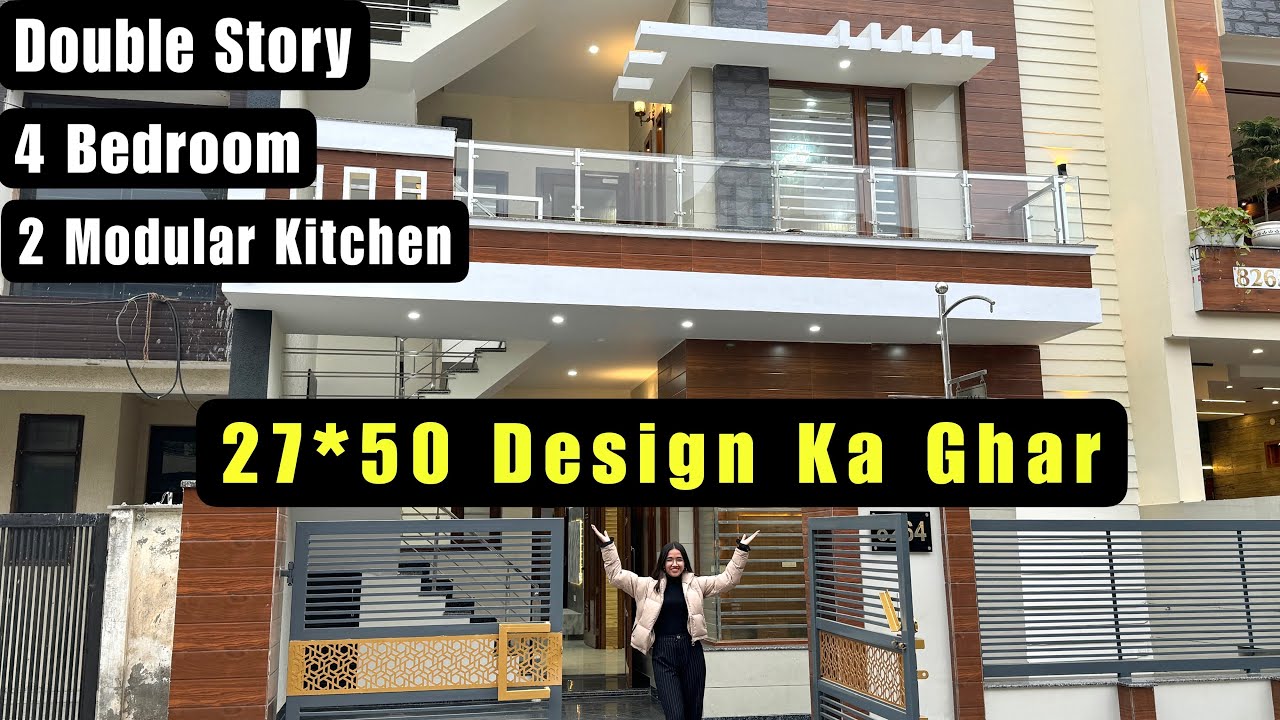 150 Sq Yard Brand New 4 BHK Double Story House | House For Sale | 27 * 50 House Design Naksha