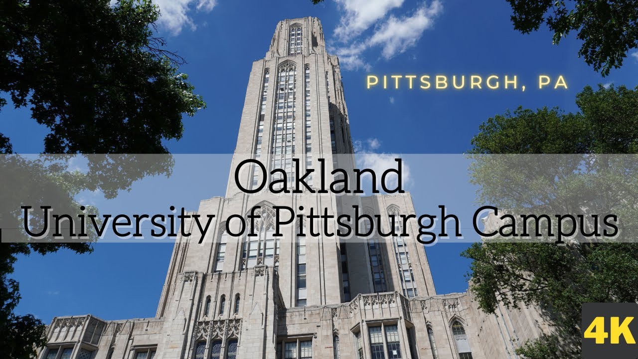 Walking Tour Pittsburgh, PA Oakland neighborhood - Fifth & Forbes Ave - University of Pittsburgh 4K