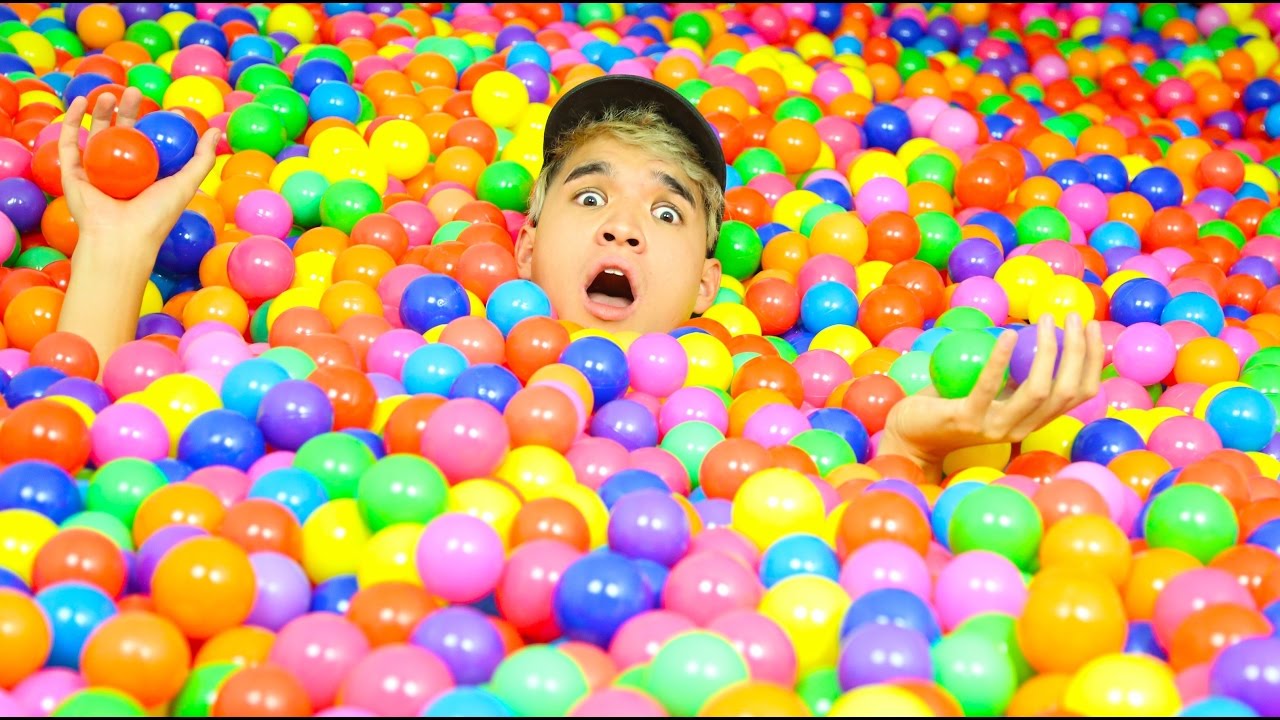 100,000 BALLPIT BALLS DOWN THE STAIRS!