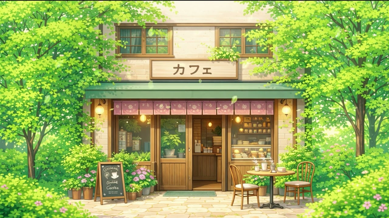 Quiet Morning at a Springtime Cafe 🌿 Cozy Jazz Ambience