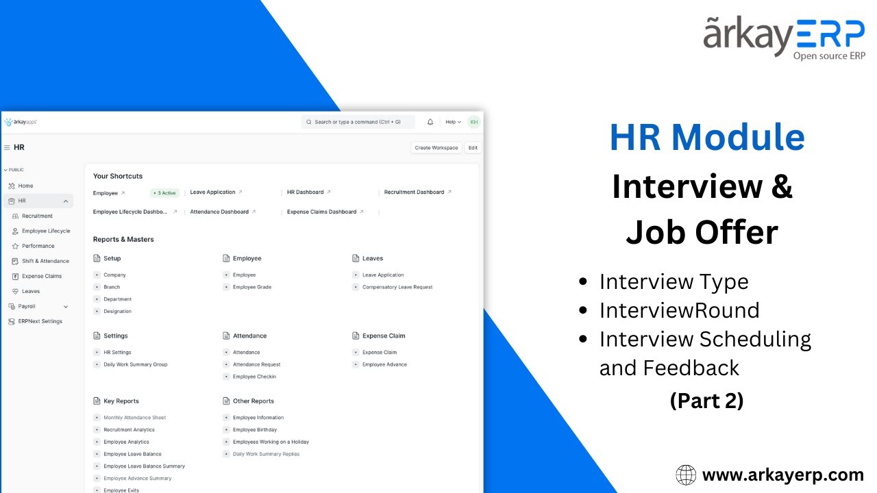 HR Module | Interview and Job Offer | ERPNext | ArkayERP