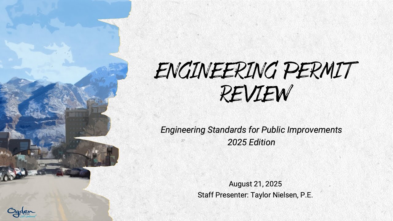 Elevate Ogden Speaker Series: Engineering Permit Review | August 2025