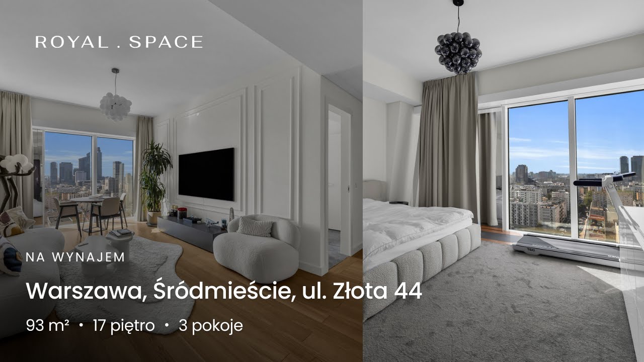 NA WYNAJEM | Luksusowy apartament z widokiem na Wolę | Złota 44 | 93 m² | 3 pokoje