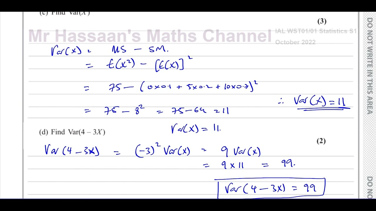 WST01/01, (Edexcel) IAL S1 October 2022, Q7, Discrete Random Variables,   Cumulative Distribution