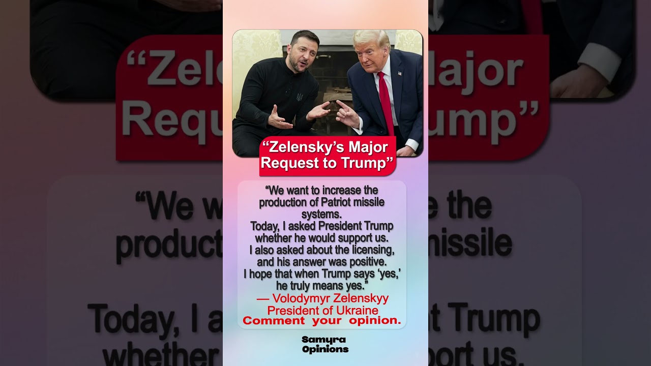 Zelensky Reveals Trump's Response on Patriot Missiles #geopolitics #trendingnow