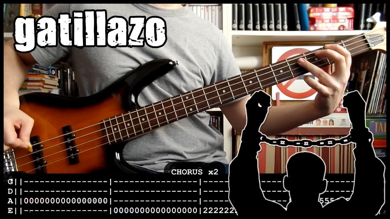 GATILLAZO - Esclavos del siglo XXI (bass cover w/ Tabs & lyrics)