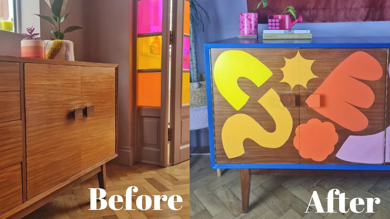 Retro Sideboard Makeover: Bold Colours & Mid-Century Magic!