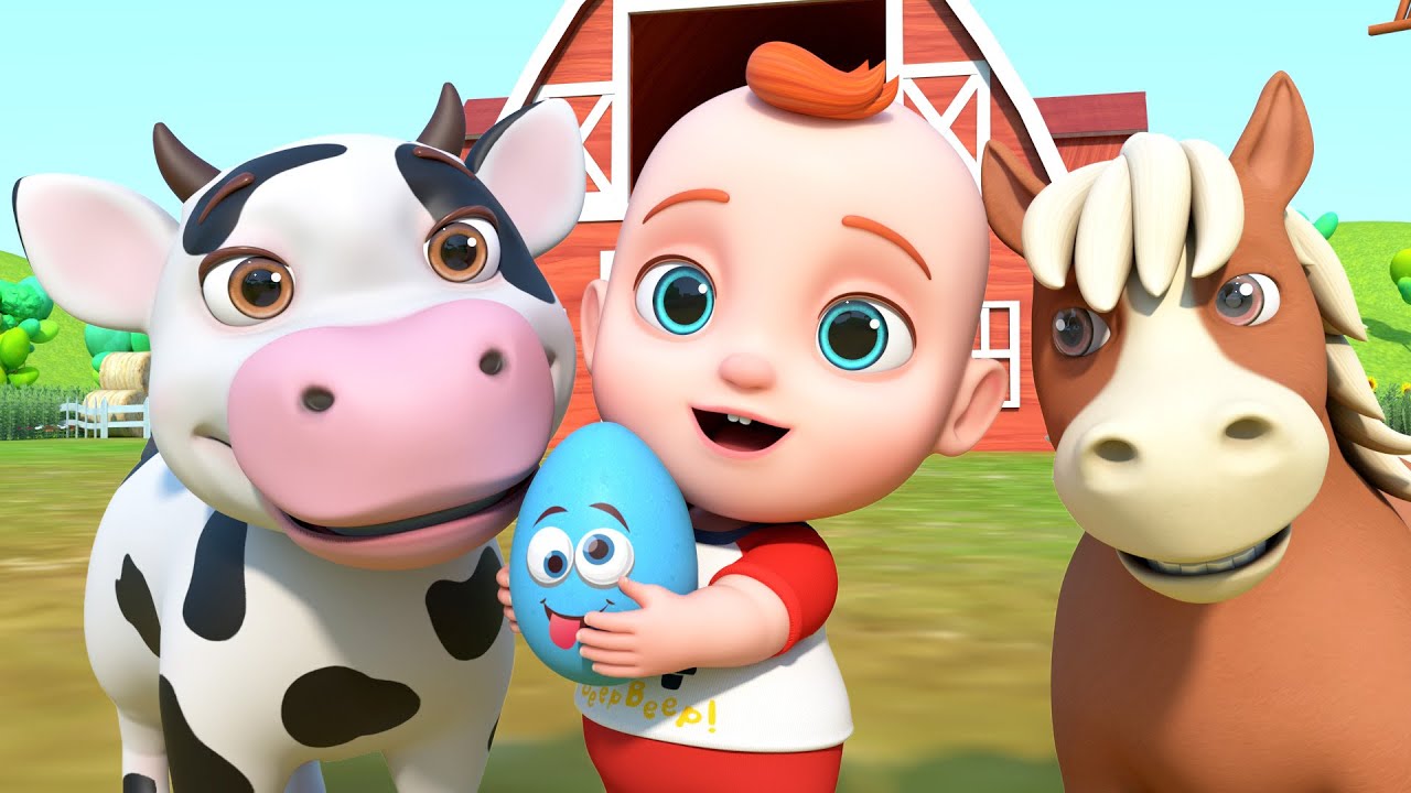 Old Macdonal Had A Farm with Surprise Eggs | Topic Animal Song | Boo Kids Song