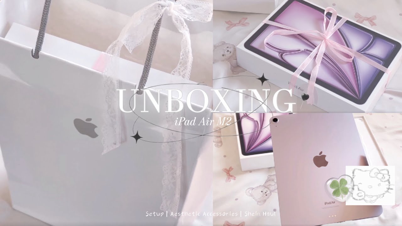  New 2024 iPad Air 11” M2 Unboxing ꒰ purple ꒱ I set up, cute accessories, shein haul and more ꕤ₊˚⊹